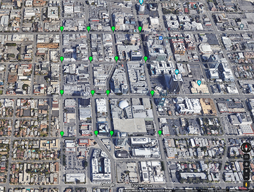 Map for Sixteen Hollywood Silence